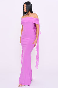 Off The Shoulder Mermaid Like Maxi Dress