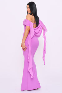 Off The Shoulder Mermaid Like Maxi Dress