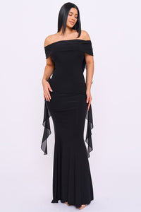Off The Shoulder Mermaid Like Maxi Dress