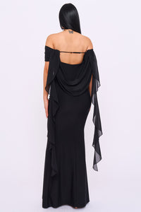 Off The Shoulder Mermaid Like Maxi Dress