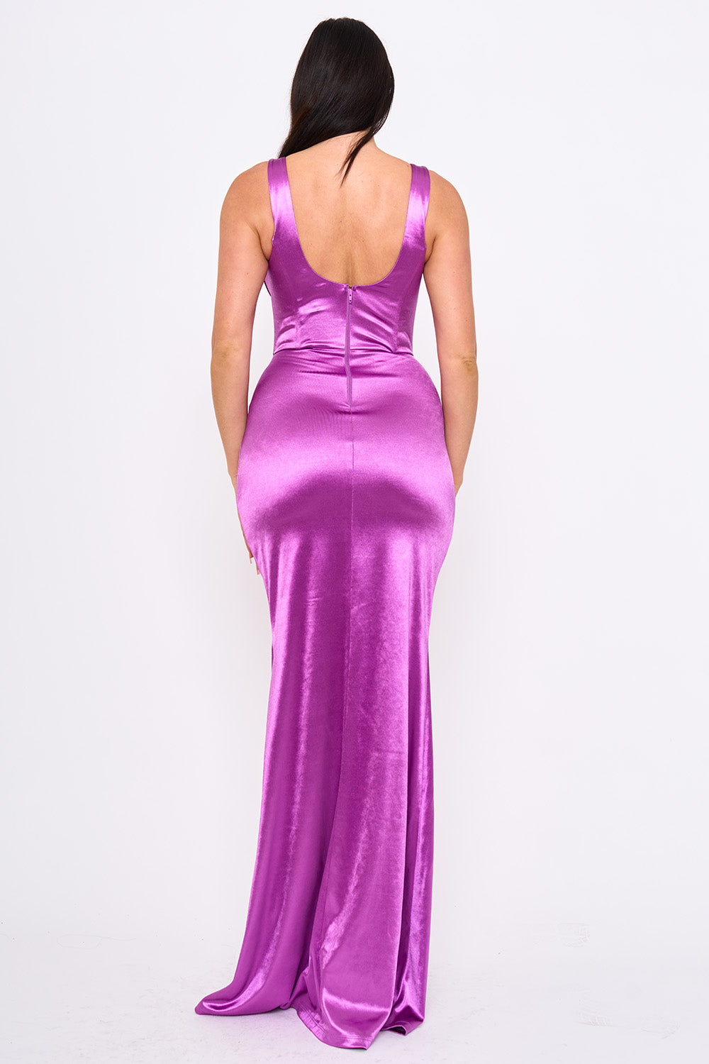 Symphony Dress - Two Way Satin Off The Shoulder Maxi Dress | Zezebe