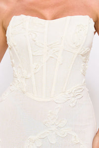 Floral Pattern Soutache Mermaid Maxi Dress