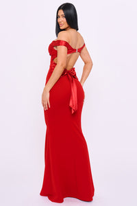 Satin With Contrast Fabric Maxi Dress