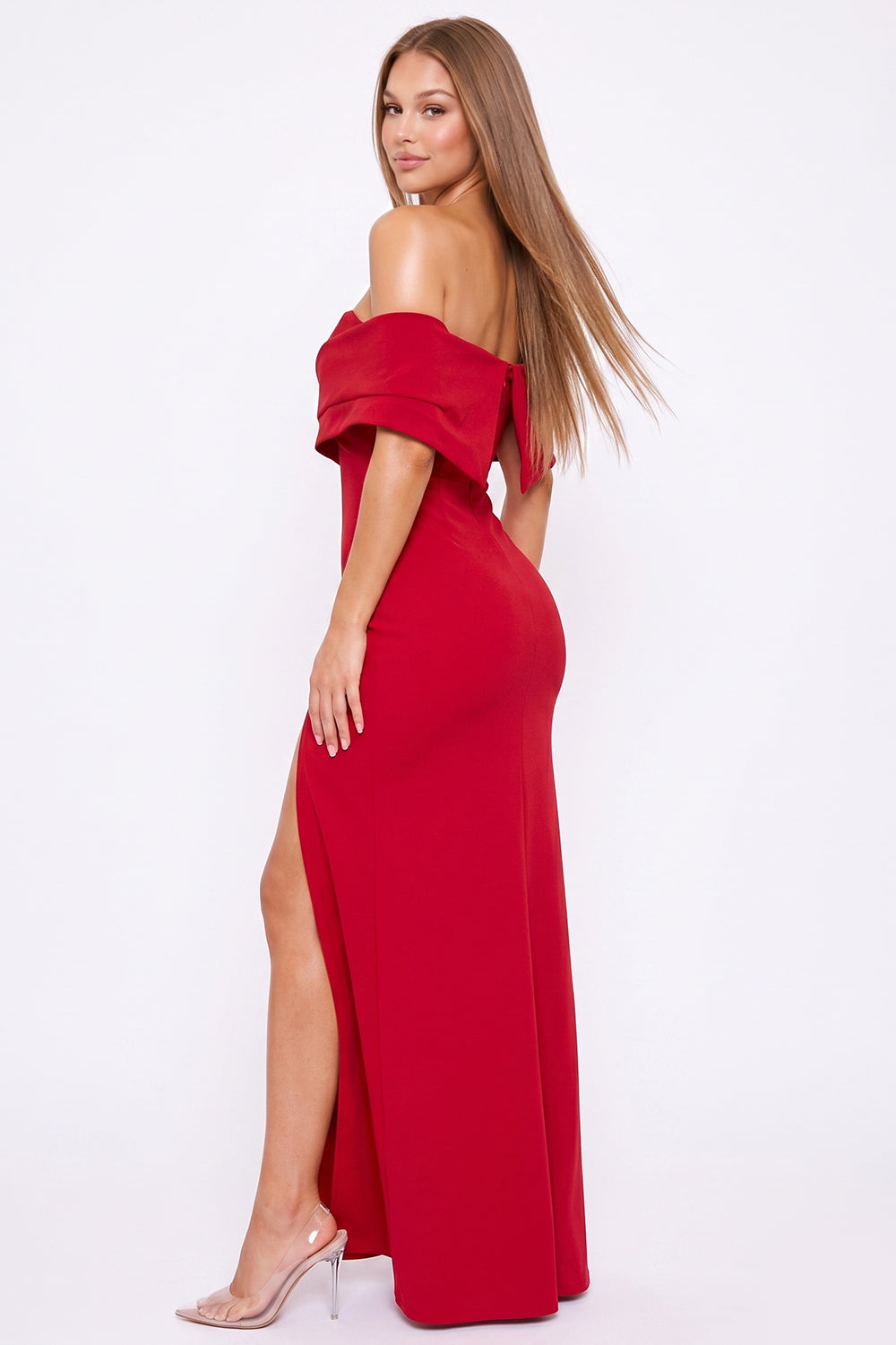 Off Shoulder Crossover Maxi Dress
