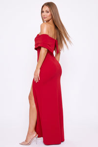 Off Shoulder Crossover Maxi Dress