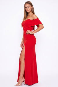Off Shoulder Crossover Maxi Dress