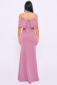 Off Shoulder Crossover Maxi Dress
