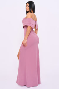 Off Shoulder Crossover Maxi Dress