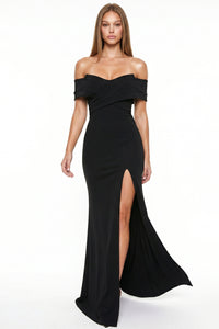 Off Shoulder Crossover Maxi Dress