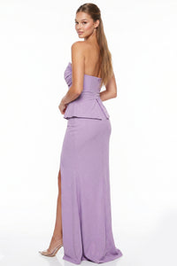 Glitter Pleated Sweetheart Maxi Dress
