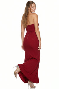 Glitter Sweetheart Front Bow Maxi Dress