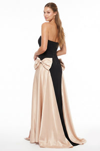 Satin On The Side With Bow Maxi Dress