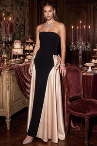 Satin On The Side With Bow Maxi Dress