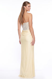 Satin Rectangle Rhinestone Top Maxi Dress