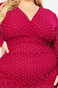 Symphony Dress - Rhinestone On Mesh Plus Size Night Out Mini Dress | Zezebe