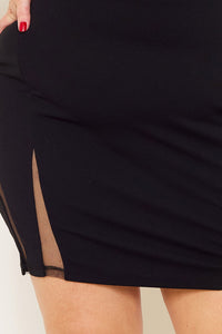 Symphony Dress - Open Back Collar Front Plus Size Night Out Mini Dress | Zezebe