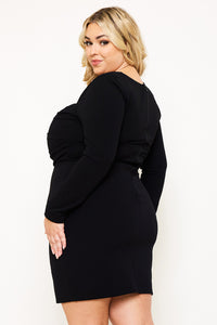 Symphony Dress - Square Neck Wired Waist Plus Size Night Out Mini Dress | Zezebe