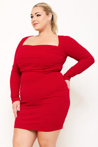 Symphony Dress - Square Neck Wired Waist Plus Size Night Out Mini Dress | Zezebe