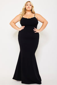 Symphony Dress - Flower Embellished On Bust Plus Size Maxi Dress | Zezebe