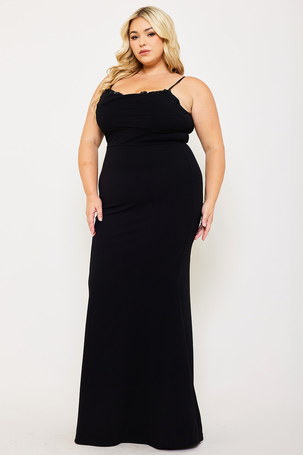 Symphony Dress - Flower Embellished On Bust Plus Size Maxi Dress | Zezebe