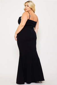 Symphony Dress - Flower Embellished On Bust Plus Size Maxi Dress | Zezebe