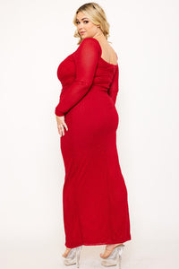 Symphony Dress - Rhinestone On Mesh Ruched Plus Size Night Out Maxi Dress | Zezebe