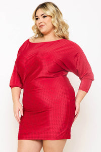 Symphony Dress - Shakira Rib With Rhinestone Plus Size Night Out Mini Dress | Zezebe