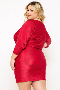 Symphony Dress - Shakira Rib With Rhinestone Plus Size Night Out Mini Dress | Zezebe