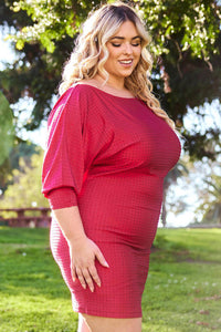 Symphony Dress - Shakira Rib With Rhinestone Plus Size Night Out Mini Dress | Zezebe