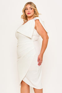 Symphony Dress - Glitter One Shoudler Night Out Plus Size Mini Dress | Zezebe