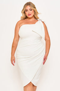 Symphony Dress - Glitter One Shoudler Night Out Plus Size Mini Dress | Zezebe