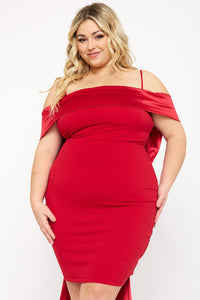 Symphony Dress - Contrast Fabric Open Shoulder Night Out Plus Size Mini Dress | Zezebe