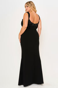 Symphony Dress - Pearl And Rhinestone Embellished Plus Size Maxi Dress | Zezebe