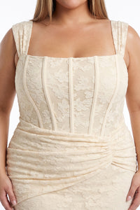 Floral Jacquard Plus Size Midi Dress