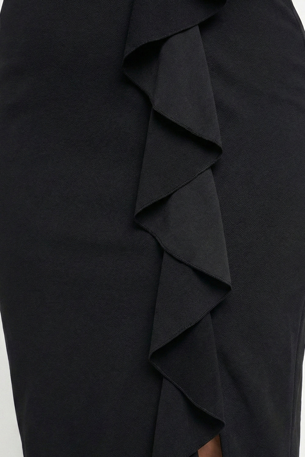 Ruffle Down The Side Plus Size Midi Dress