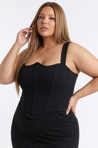 Wave Neckline Rhinestone Skirt Plus Size Maxi Dress