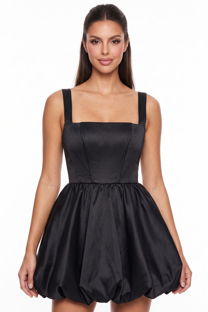 Square Neck Bubble Mini Dress