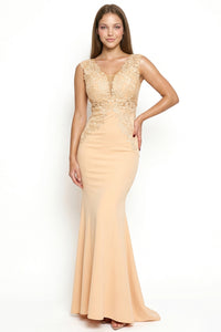 Off The Shoulder With Flower Lace And Rhinestone Trumpet/Mermaid Maxi Dress