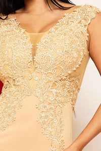 Symphony Dress - Off The Shoulder With Flower Lace And Rhinestone Trumpet/Mermaid Maxi Dress | Zezebe